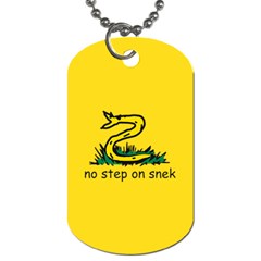 No Step On Snek Gadsden Flag Meme Parody Dog Tag (two Sides) by snek