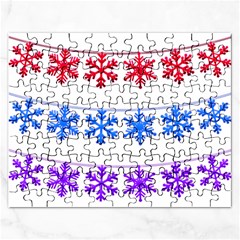Christmas Snowflake Rectangular Jigsaw Puzzl by Wegoenart
