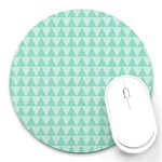 Mint Triangle shape pattern Round Mousepads Front