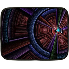 Fractal Circle Pattern Curve Fleece Blanket (mini) by Wegoenart