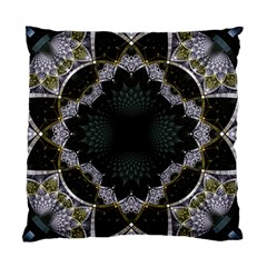 Fractal Aqua Silver Pattern Standard Cushion Case (one Side) by Wegoenart