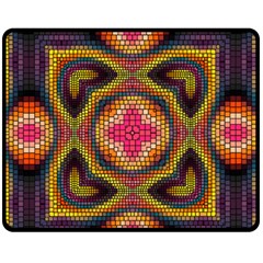 Kaleidoscope Art Pattern Ornament Fleece Blanket (medium)  by Wegoenart