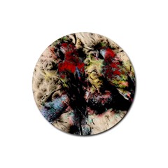 Ara Bird Parrot Animal Art Rubber Coaster (round)  by Wegoenart