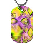 Golden Violet Crystal Heart Of Fire, Abstract Dog Tag (Two Sides) Back