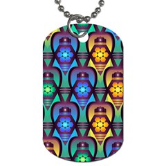 Pattern Background Bright Blue Dog Tag (one Side) by Wegoenart