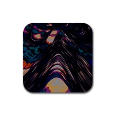 Pattern Texture Fractal Colorful Rubber Square Coaster (4 Pack)  by Wegoenart