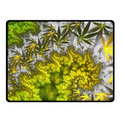 Fractal Mobius Dragon Marijuana Fleece Blanket (small) by Wegoenart