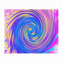 Cool Abstract Pink Blue And Yellow Twirl Liquid Art Small Glasses Cloth by myrubiogarden