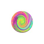 Groovy Abstract Purple And Yellow Liquid Swirl Golf Ball Marker (4 pack) Front