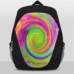 Groovy Abstract Purple And Yellow Liquid Swirl Backpack Bag by myrubiogarden