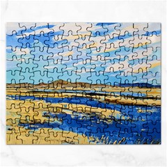 The Landscape Water Blue Painting Rectangular Jigsaw Puzzl by Pakrebo