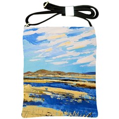 The Landscape Water Blue Painting Shoulder Sling Bag by Pakrebo