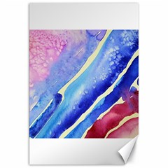 Painting Abstract Blue Pink Spots Canvas 20  X 30  by Pakrebo