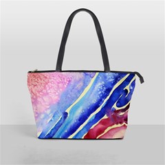 Painting Abstract Blue Pink Spots Classic Shoulder Handbag by Pakrebo