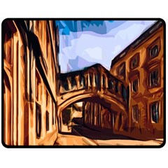 Street Architecture Building Double Sided Fleece Blanket (medium)  by Pakrebo