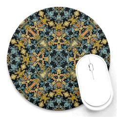 Seamless Texture Ornate Round Mousepads by Pakrebo