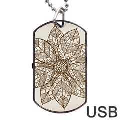 Flower Mandala Christmas Xmas Dog Tag Usb Flash (two Sides) by Pakrebo