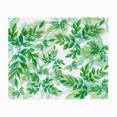 Leaves Green Pattern Nature Plant Small Glasses Cloth (2-side) by Pakrebo