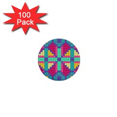 Checkerboard Squares Abstract 1  Mini Buttons (100 Pack)  by Pakrebo