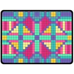 Checkerboard Squares Abstract Double Sided Fleece Blanket (large)  by Pakrebo