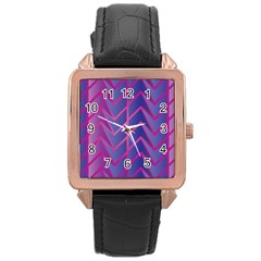 Geometric Background Abstract Rose Gold Leather Watch  by Pakrebo