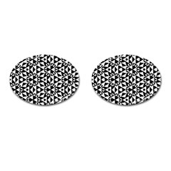 Geometric Tile Background Cufflinks (oval) by Pakrebo