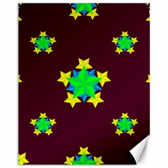 Pattern Star Vector Multi Color Canvas 11  X 14  by Pakrebo