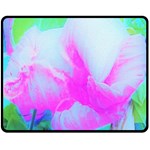 Abstract Pink Hibiscus Bloom With Flower Power Double Sided Fleece Blanket (Medium)  58.8 x47.4  Blanket Back