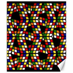 Graphic Pattern Rubiks Cube Cube Canvas 8  X 10  by Pakrebo