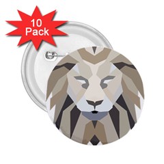 Polygonal Low Poly Lion Feline 2 25  Buttons (10 Pack)  by Pakrebo