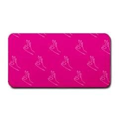 A-ok Perfect Handsign Maga Pro-trump Patriot On Pink Background Medium Bar Mat by snek