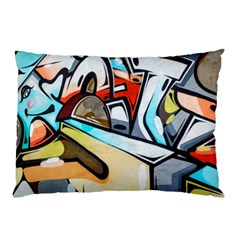 Blue Face King Graffiti Street Art Urban Blue And Orange Face Abstract Hiphop Pillow Case (two Sides) by genx