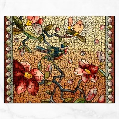 Flower Cubism Mosaic Vintage Rectangular Jigsaw Puzzl by Pakrebo