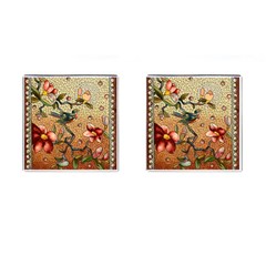 Flower Cubism Mosaic Vintage Cufflinks (square) by Pakrebo