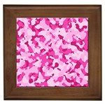 Standard Pink Camouflage Army Military Girl funny pattern Framed Tiles Front