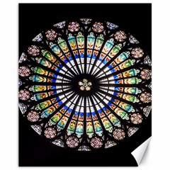 Stained Glass Cathedral Rosette Canvas 11  X 14  by Pakrebo