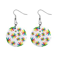 Celebrate Pattern Colorful Design Mini Button Earrings by Pakrebo