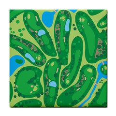 Golf Course Par Golf Course Green Tile Coasters by Pakrebo