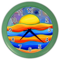 Paint Painting Landscape Scene Color Wall Clock by Pakrebo