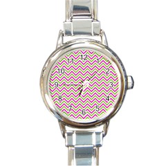 Abstract Chevron Round Italian Charm Watch by Mariart