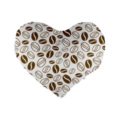 Coffee Beans Vector Standard 16  Premium Flano Heart Shape Cushions by Mariart