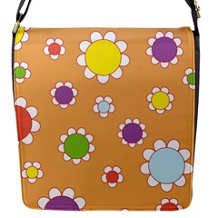 Floral Flowers Retro Flap Closure Messenger Bag (s) by Mariart