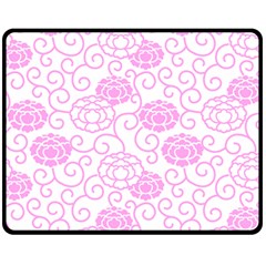 Peony Spring Flowers Double Sided Fleece Blanket (medium)  by Mariart