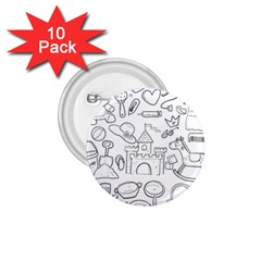 Baby Hand Sketch Drawn Toy Doodle 1 75  Buttons (10 Pack) by Pakrebo