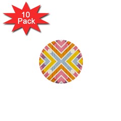 Line Pattern Cross Print Repeat 1  Mini Buttons (10 Pack)  by Pakrebo