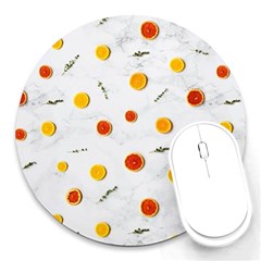 Citrus Thyme Round Mousepads by WensdaiAmbrose