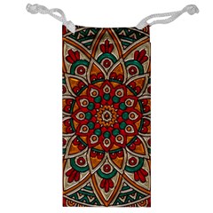 Mandala - Red & Teal Jewelry Bag by WensdaiAmbrose