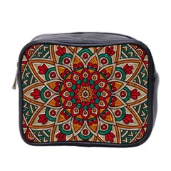 Mandala - Red & Teal Mini Toiletries Bag (two Sides) by WensdaiAmbrose