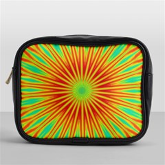 Kaleidoscope Background Mandala Red,green Sun Mini Toiletries Bag (one Side) by Mariart