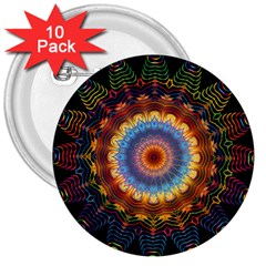 Colorful Prismatic Chromatic 3  Buttons (10 Pack)  by Pakrebo